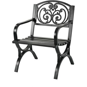 Relaxdays garden chair, with armrests, extra wide, metal, vintage outdoor chair, HWD: 85.5 x 60 x 56 cm, black Relaxdays garden chair, with armrests, extra wide, metal, vintage outdoor chair, HWD: 85.5 x 60 x 56 cm, black