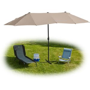Relaxdays - Double Parasol, 460 x 270 cm, Large Umbrella with Crank, Garden, Balcony & Terrace, uv 30+, Oval Shape, Beige Relaxdays - Double Parasol, 460 x 270 cm, Large Umbrella with Crank, Garden, Balcony & Terrace, uv 30+, Oval Shape, Beige