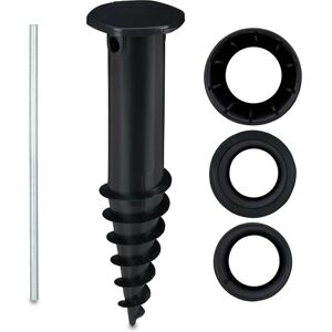 Relaxdays - Parasol Anchor, Ground Spike, Screw in, Adapter, 32-50 mm, Plastic, Sunshade, Umbrella, Holder, Secure, Black Relaxdays - Parasol Anchor, Ground Spike, Screw in, Adapter, 32-50 mm, Plastic, Sunshade, Umbrella, Holder, Secure, Black