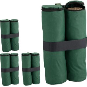 Relaxdays - Set of 4 Gazebo Sandbags, Oxford Fabric, Filling with Sand, Weights for Party Tents, 40 x 42 x 1.5 cm, Green Relaxdays - Set of 4 Gazebo Sandbags, Oxford Fabric, Filling with Sand, Weights for Party Tents, 40 x 42 x 1.5 cm, Green