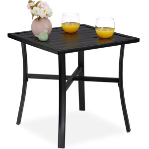 Relaxdays - Garden Table, Square, for Outdoors, Patio & Balcony, 4 Person, Metal Furniture, Steel, WxD: 46 x 46 cm, Black Relaxdays - Garden Table, Square, for Outdoors, Patio & Balcony, 4 Person, Metal Furniture, Steel, WxD: 46 x 46 cm, Black