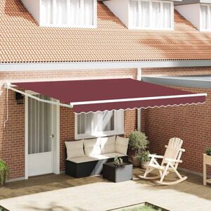 vidaXL 400x300 cm Bordeaux Retractable Awning - Sun & UV Protection vidaXL 400x300 cm Bordeaux Retractable Awning - Sun & UV Protection