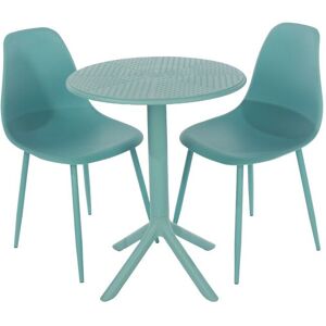 Rimini Cala Outdoor Grade Bistro Table and 2 Chair Set - Plastic/Metal - L60 x W60 x H82 cm - Sky Blue - Partially Assembled Rimini Cala Outdoor Grade Bistro Table and 2 Chair Set - Plastic/Metal - L60 x W60 x H82 cm - Sky Blue - Partially Assembled