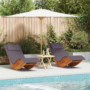 Vidaxl - Sun Lounger 2 pcs Brown 60 x 154 x 74cm Solid Acacia wood Vidaxl - Sun Lounger 2 pcs Brown 60 x 154 x 74cm Solid Acacia wood