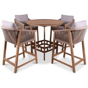 Royalcraft - Roma Table with 4 Seater Armchairs Bar Set - Acacia Hardwood - Light Teak Royalcraft - Roma Table with 4 Seater Armchairs Bar Set - Acacia Hardwood - Light Teak