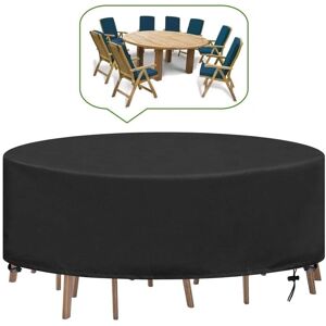 TINOR Round Garden Table Cover Outdoor Garden Furniture Tarpaulin Waterproof Anti-UV Oxford Heavy Duty Garden Table and Chair Cover Ø227X100CM TINOR Round Garden Table Cover Outdoor Garden Furniture Tarpaulin Waterproof Anti-UV Oxford Heavy Duty Garden Table and Chair Cover Ø227X100CM