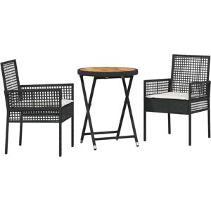 Garden Bistro Set 3 pcs Black Poly rattan Vidaxl Garden Bistro Set 3 pcs Black Poly rattan Vidaxl