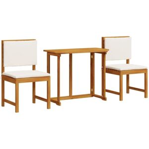 Garden Bistro Set 3 pcs Brown Solid acacia wood Vidaxl Garden Bistro Set 3 pcs Brown Solid acacia wood Vidaxl