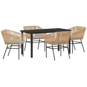 Vidaxl - Garden Dining Set 5 pcs Brown Poly rattan Vidaxl - Garden Dining Set 5 pcs Brown Poly rattan