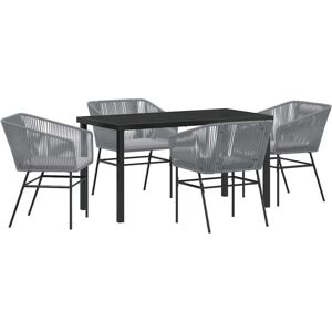 Vidaxl - Garden Dining Set 5 pcs Grey Poly rattan Vidaxl - Garden Dining Set 5 pcs Grey Poly rattan