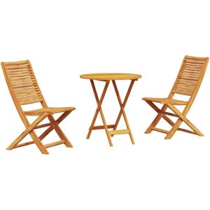 Vidaxl - Folding Bistro Set Folding 3 pcs Brown Solid acacia wood Vidaxl - Folding Bistro Set Folding 3 pcs Brown Solid acacia wood