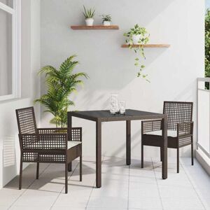 Garden Dining Set 3 pcs Brown Poly rattan Vidaxl Garden Dining Set 3 pcs Brown Poly rattan Vidaxl