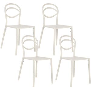 BELIANI Set of 4 Garden Chairs COVOLO Off-White BELIANI Set of 4 Garden Chairs COVOLO Off-White
