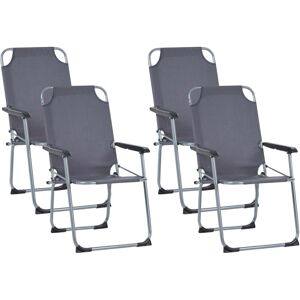 BELIANI Set of 4 Garden Chairs GALATSI Folding Metal Grey BELIANI Set of 4 Garden Chairs GALATSI Folding Metal Grey