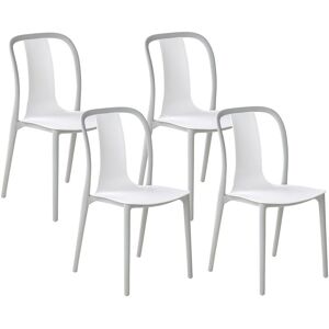 Beliani White Grey Synthetic Garden Chairs - Garden Chairs Beliani White Grey Synthetic Garden Chairs - Garden Chairs