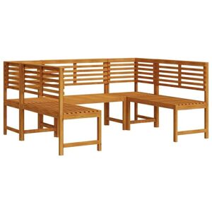 Garden Bench Set 5 pcs Brown Solid acacia wood vidaXL Garden Bench Set 5 pcs Brown Solid acacia wood vidaXL