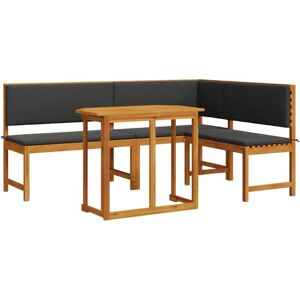 Vidaxl - Garden Bench Set 3 pcs Brown Solid acacia wood Vidaxl - Garden Bench Set 3 pcs Brown Solid acacia wood