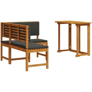 Garden Bench Set 2 pcs Brown Solid acacia wood Vidaxl Garden Bench Set 2 pcs Brown Solid acacia wood Vidaxl