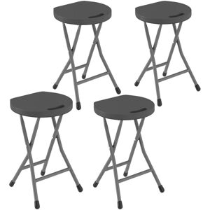 Set of Four Folding Carry Stools - Charcoal Grey Set of Four Folding Carry Stools - Charcoal Grey