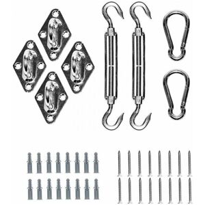CYSLMUK Shade Sail Fixing Kit - 304 Stainless Steel Hardware Fixing Accessories Kit for Shade Sail, Triangle Shade Cloth, Square Shade Cloth, M6 CYSLMUK Shade Sail Fixing Kit - 304 Stainless Steel Hardware Fixing Accessories Kit for Shade Sail, Triangle Shade Cloth, Square Shade Cloth, M6