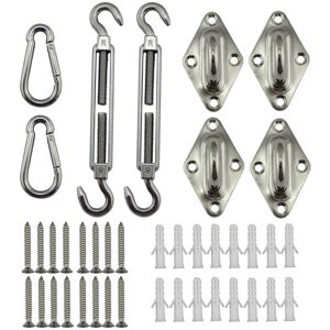 Héloise - Shade Sail Fixing Kit, Stainless Steel Shade Sail Hardware Fixing Accessories Kit for Square Rectangle and Triangular Awnings (40 pcs) Héloise - Shade Sail Fixing Kit, Stainless Steel Shade Sail Hardware Fixing Accessories Kit for Square Rectangle and Triangular Awnings (40 pcs)