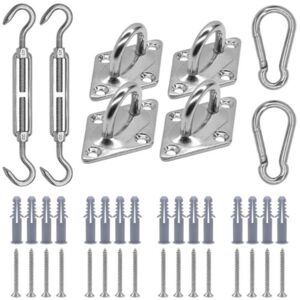 TONCHEAN Shade Sail Hardware Kit - 304 Stainless Steel Sun Shade Installation Kit - 6 Inch - for Installing Rectangle and Triangle Shade Sails for Patio, TONCHEAN Shade Sail Hardware Kit - 304 Stainless Steel Sun Shade Installation Kit - 6 Inch - for Installing Rectangle and Triangle Shade Sails for Patio,