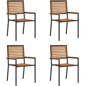 Garden Stacking Chairs 4 pcs Brown, Black Vidaxl Garden Stacking Chairs 4 pcs Brown, Black Vidaxl