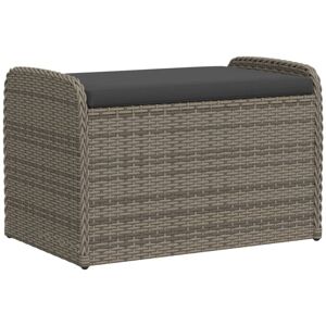 Vidaxl - Storage Bench with Cushion Grey 80x51x52 cm Poly Rattan Vidaxl - Storage Bench with Cushion Grey 80x51x52 cm Poly Rattan