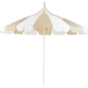 BELIANI Market Parasol 245 cm MINOA White/ Beige BELIANI Market Parasol 245 cm MINOA White/ Beige