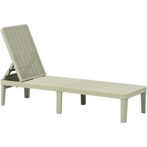 BELIANI Sun Lounger OSSIMO Reclining Synthetic Material Light Green BELIANI Sun Lounger OSSIMO Reclining Synthetic Material Light Green