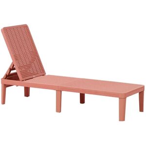 BELIANI Sun Lounger OSSIMO Reclining Synthetic Material Red BELIANI Sun Lounger OSSIMO Reclining Synthetic Material Red