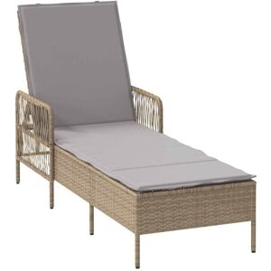 Vidaxl - Sun lounger Reclining Beige 157 x 55 x 92cm Poly Rattan Vidaxl - Sun lounger Reclining Beige 157 x 55 x 92cm Poly Rattan