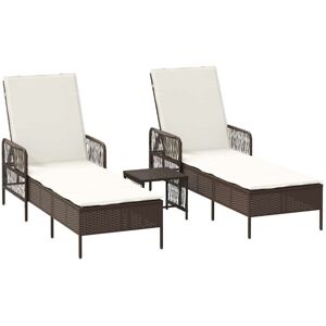 Vidaxl - Sun lounger Reclining 2 pcs Brown 35 x 35 x 32cm Poly Rattan Vidaxl - Sun lounger Reclining 2 pcs Brown 35 x 35 x 32cm Poly Rattan