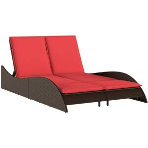 Sun Lounger with Cushions Brown 114x205x73 cm Poly Rattan vidaXL Sun Lounger with Cushions Brown 114x205x73 cm Poly Rattan vidaXL