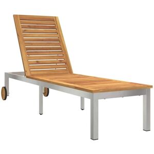 Vidaxl - Sun Lounger Reclining Brown 207 x 58 x 35cm Solid Acacia wood Vidaxl - Sun Lounger Reclining Brown 207 x 58 x 35cm Solid Acacia wood