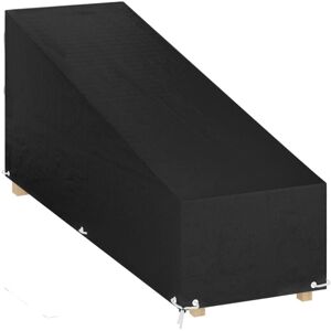 vidaXL Black Sunlounger Cover 205x75x40/70 cm UV & Water Resistant vidaXL Black Sunlounger Cover 205x75x40/70 cm UV & Water Resistant