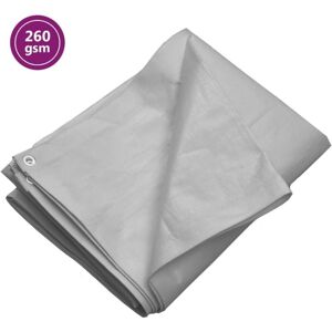 VidaXL Grey 260g/m² 6x12m HDPE Tarpaulin - Ground Cover VidaXL Grey 260g/m² 6x12m HDPE Tarpaulin - Ground Cover