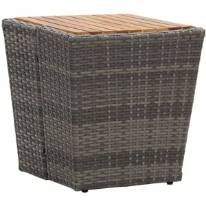 Tea Table Grey 41.5x41.5x43cm Poly Rattan and Solid Acacia Wood Vidaxl Tea Table Grey 41.5x41.5x43cm Poly Rattan and Solid Acacia Wood Vidaxl