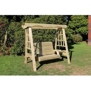 The Cottage Wooden Garden Swing - Sits 2 - L125 x W180 x H185 cm - Minimal Assembly Required - Set of Waterproof Cushions Included The Cottage Wooden Garden Swing - Sits 2 - L125 x W180 x H185 cm - Minimal Assembly Required - Set of Waterproof Cushions Included