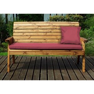 Charles Taylor - Three Seater Winchester Bench with Burgundy Cushions - Fully Assembled W170 x D74 x H98 Charles Taylor - Three Seater Winchester Bench with Burgundy Cushions - Fully Assembled W170 x D74 x H98