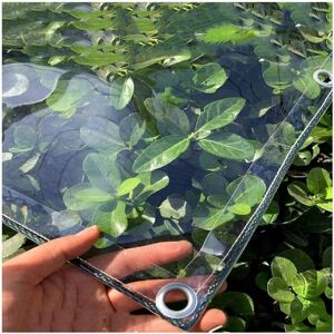 MEMKEY Transparent Tarpaulin with Eyelets, 0.3mm Clear PVC Tarpaulin Waterproof Multipurpose Plant Cover for Outdoor Gazebo BBQ (Size: 1x2m) MEMKEY Transparent Tarpaulin with Eyelets, 0.3mm Clear PVC Tarpaulin Waterproof Multipurpose Plant Cover for Outdoor Gazebo BBQ (Size: 1x2m)