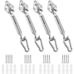 MEMKEY Triangular, Square and Rectangle Shade Sail Fixing Kit, 304 Stainless Steel Shade Cloth Fixing Accessories Kit, Solar Shade Sail Mounting Kit (12pcs MEMKEY Triangular, Square and Rectangle Shade Sail Fixing Kit, 304 Stainless Steel Shade Cloth Fixing Accessories Kit, Solar Shade Sail Mounting Kit (12pcs