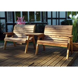 Charles Taylor - Twin 2 Seater Bench Set Quality - W264 x D90 x H98 - Fully Assembled Charles Taylor - Twin 2 Seater Bench Set Quality - W264 x D90 x H98 - Fully Assembled