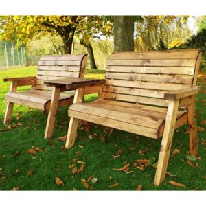 Charles Taylor - Twin Bench Set Straight with Cushions - W264 x D90 x H98 - Fully Assembled - Grey Charles Taylor - Twin Bench Set Straight with Cushions - W264 x D90 x H98 - Fully Assembled - Grey