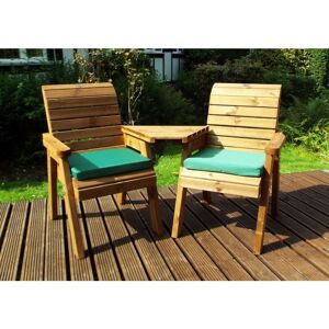 Charles Taylor - Wooden Companion Angled Garden 2 Seat Chair & Cover Green Cushion Charles Taylor - Wooden Companion Angled Garden 2 Seat Chair & Cover Green Cushion