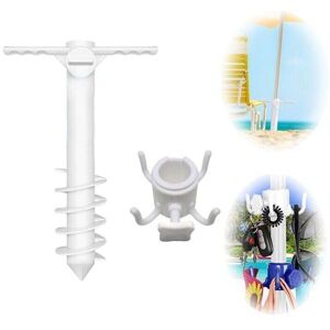 YMYNY Umbrella Stand, Umbrella Sand Anchor Stand with Hanging Hook Holder for Patio, Lawn, Garden, for All 22-36mm Umbrellas YMYNY Umbrella Stand, Umbrella Sand Anchor Stand with Hanging Hook Holder for Patio, Lawn, Garden, for All 22-36mm Umbrellas