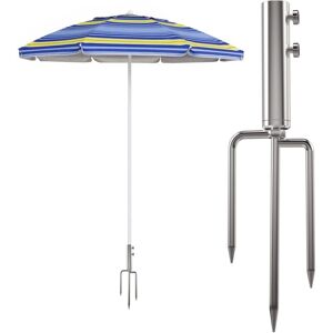 SJQKA Umbrella Stand with Ground Anchor, Removable Holder for Fishing, Garden and Beach (Silver) SJQKA Umbrella Stand with Ground Anchor, Removable Holder for Fishing, Garden and Beach (Silver)