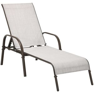 Costway - Versatile Chaise Lounge Chair with 5 Adjustable Positions-Grey Costway - Versatile Chaise Lounge Chair with 5 Adjustable Positions-Grey