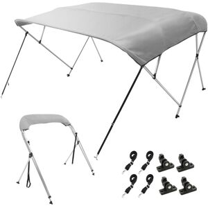 Vevor - 4 Bow Bimini Top Boat Cover, 900D Polyester Canopy with 1' Aluminum Alloy Frame, Waterproof and Sun Shade, Includes Storage Boot, 2 Support Vevor - 4 Bow Bimini Top Boat Cover, 900D Polyester Canopy with 1' Aluminum Alloy Frame, Waterproof and Sun Shade, Includes Storage Boot, 2 Support
