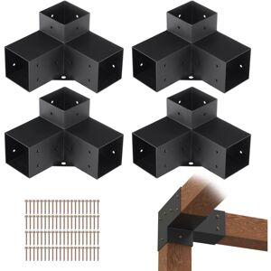 Vevor - Pergola Bracket Kit 101x101mm, 4pcs 3-Way Heavy Duty Corner Bracket Woodworks diy Post Base Kit, Easy Installation Wooden Beams for Gazebos, Vevor - Pergola Bracket Kit 101x101mm, 4pcs 3-Way Heavy Duty Corner Bracket Woodworks diy Post Base Kit, Easy Installation Wooden Beams for Gazebos,